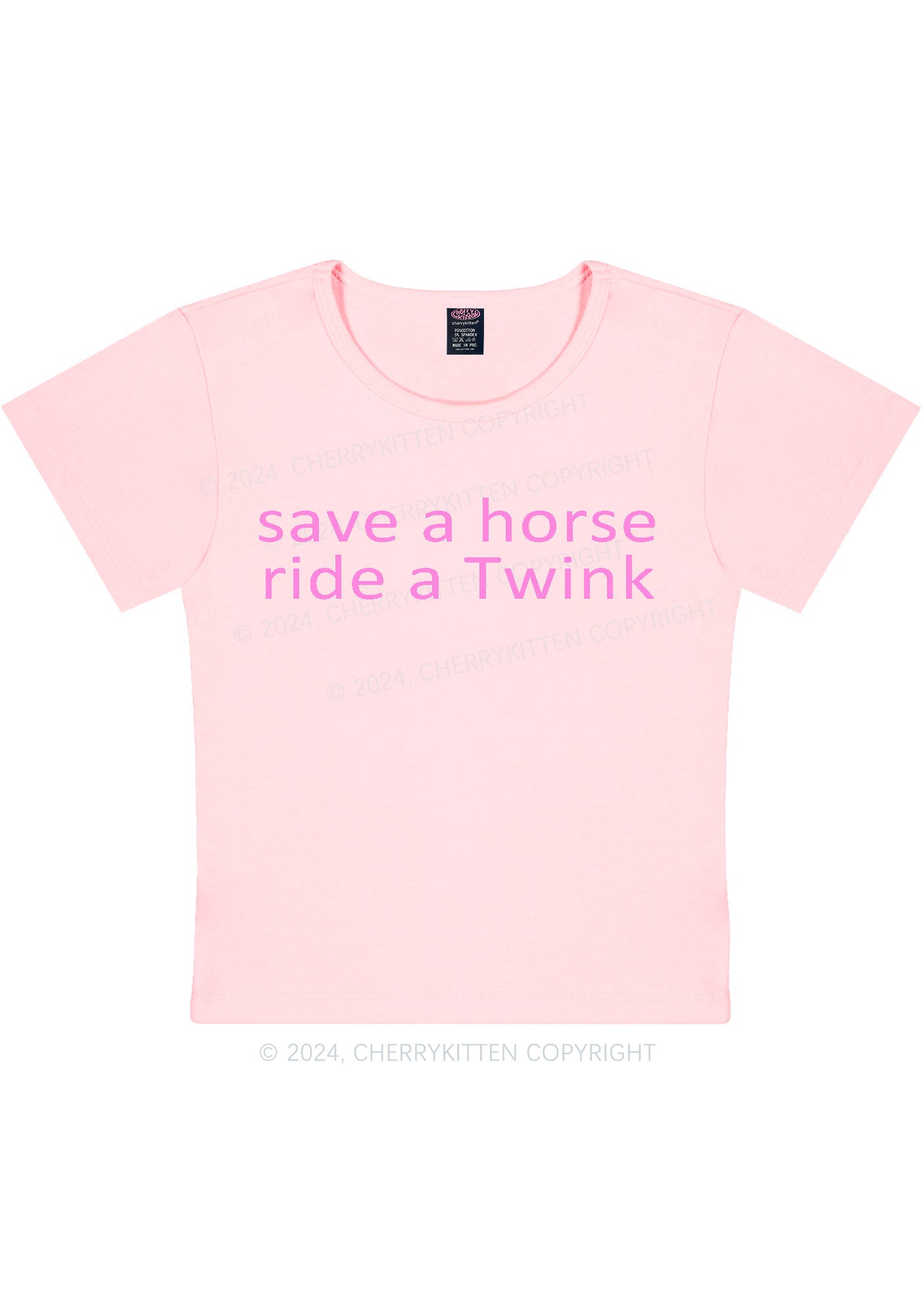 Ride A Twink Y2K Baby Tee Cherrykitten