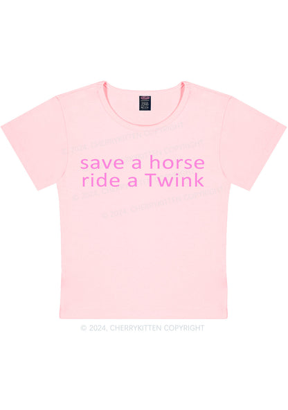 Ride A Twink Y2K Baby Tee Cherrykitten