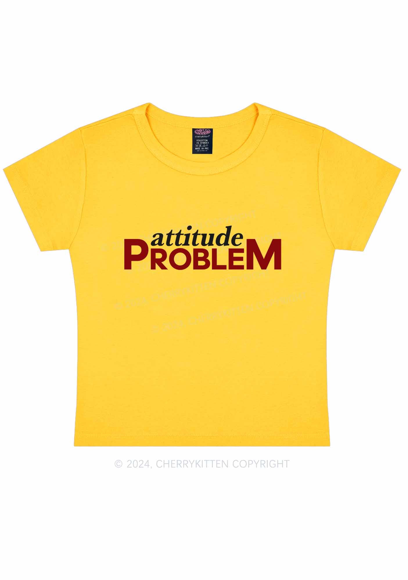 Big Attitude Problem Y2K Baby Tee Cherrykitten