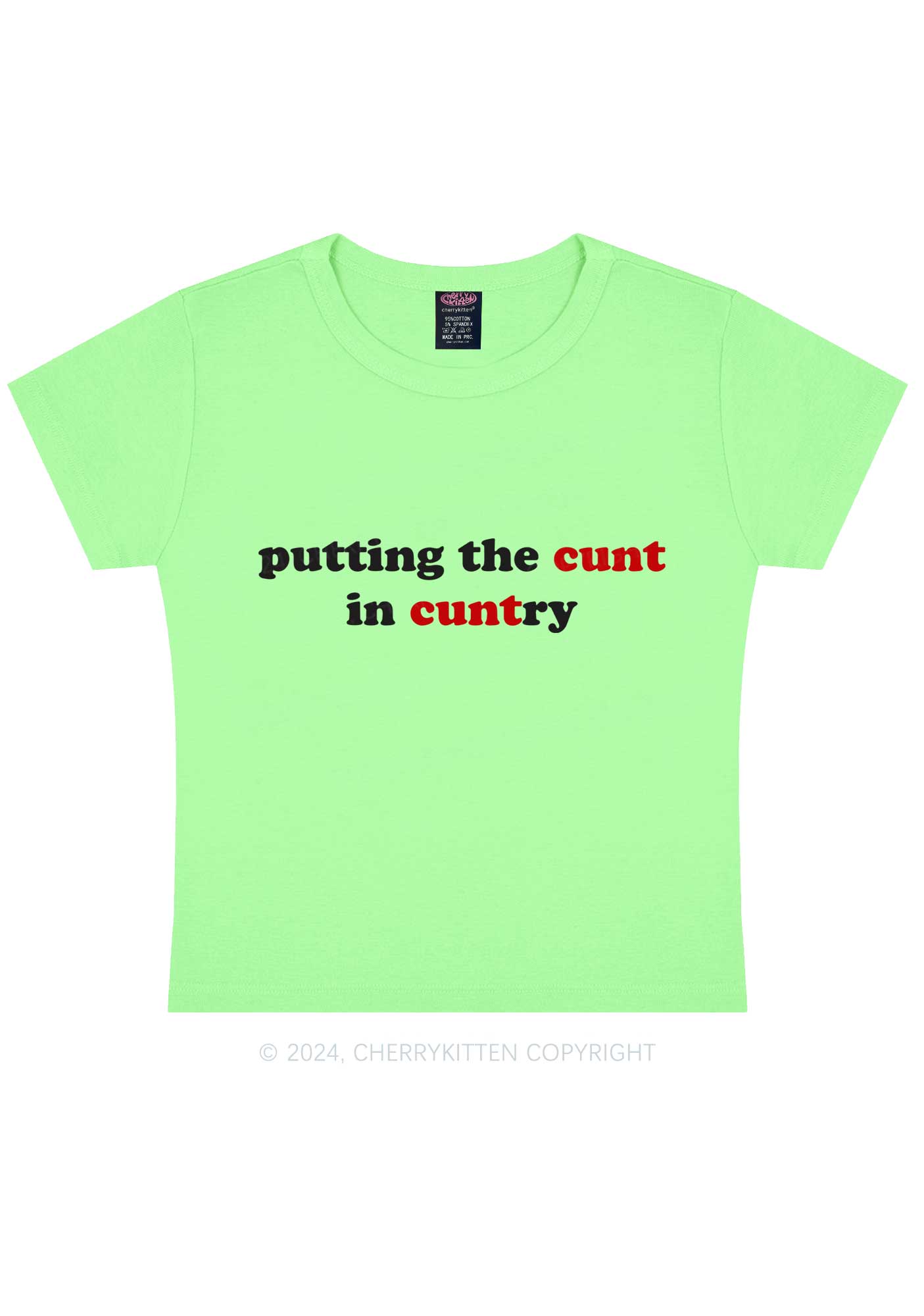 Putting Cxxt In Cuntry Y2K Baby Tee Cherrykitten