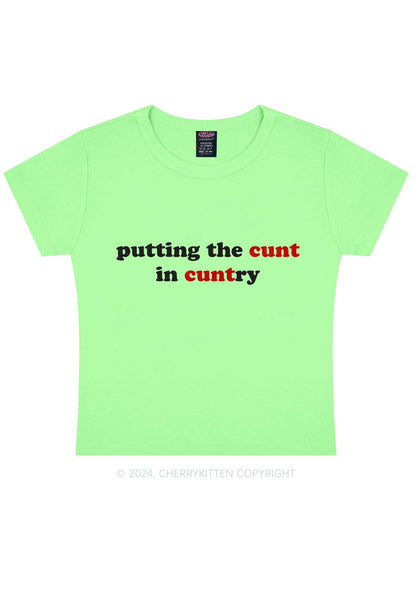 Putting Cxxt In Cuntry Y2K Baby Tee Cherrykitten