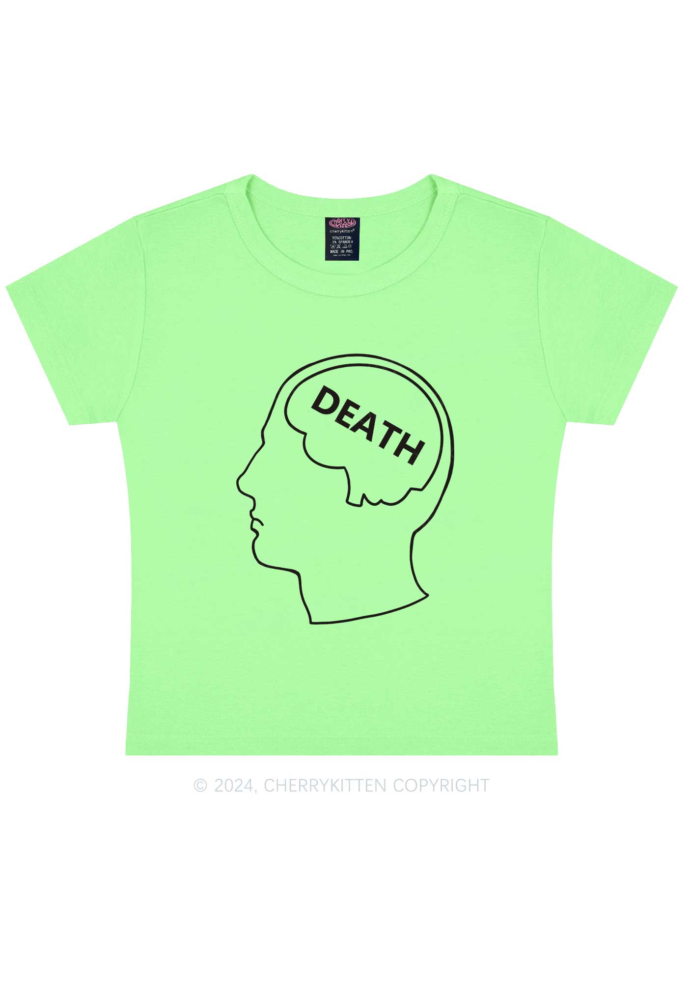 Death In Mind Y2K Baby Tee Cherrykitten