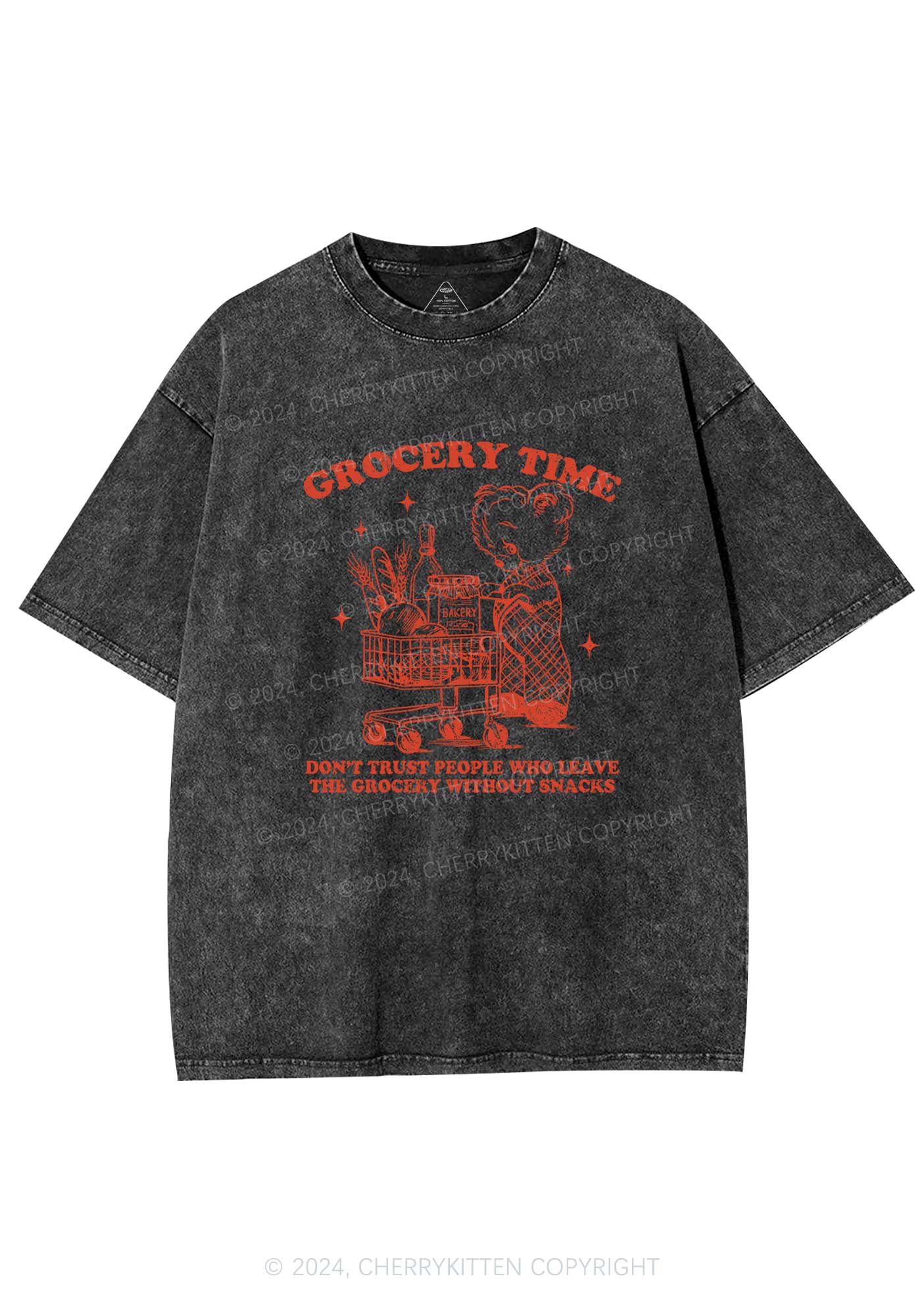 Grocery Time Y2K Washed Tee Cherrykitten