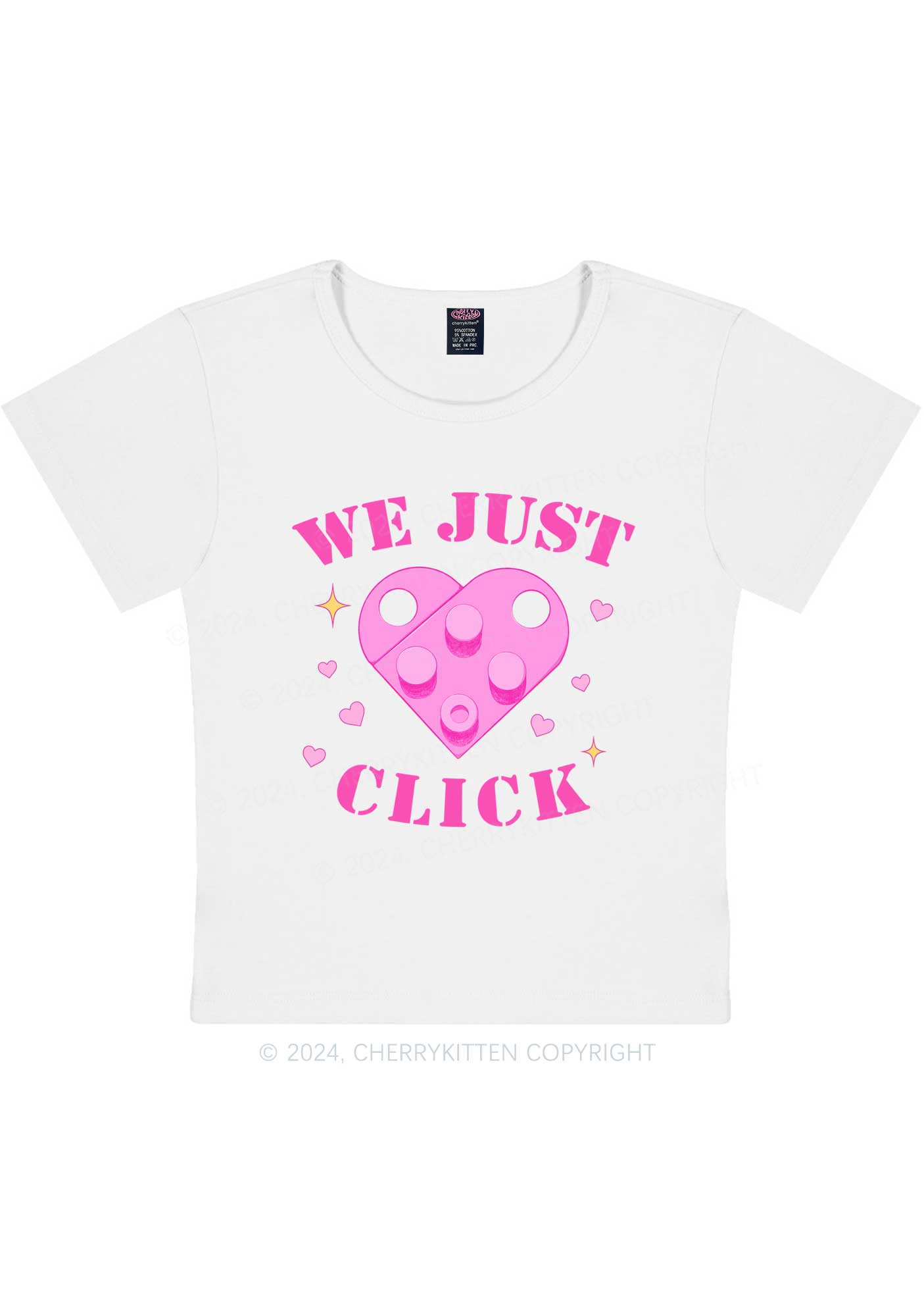 We Just Click Y2K Valentine's Day Baby Tee Cherrykitten