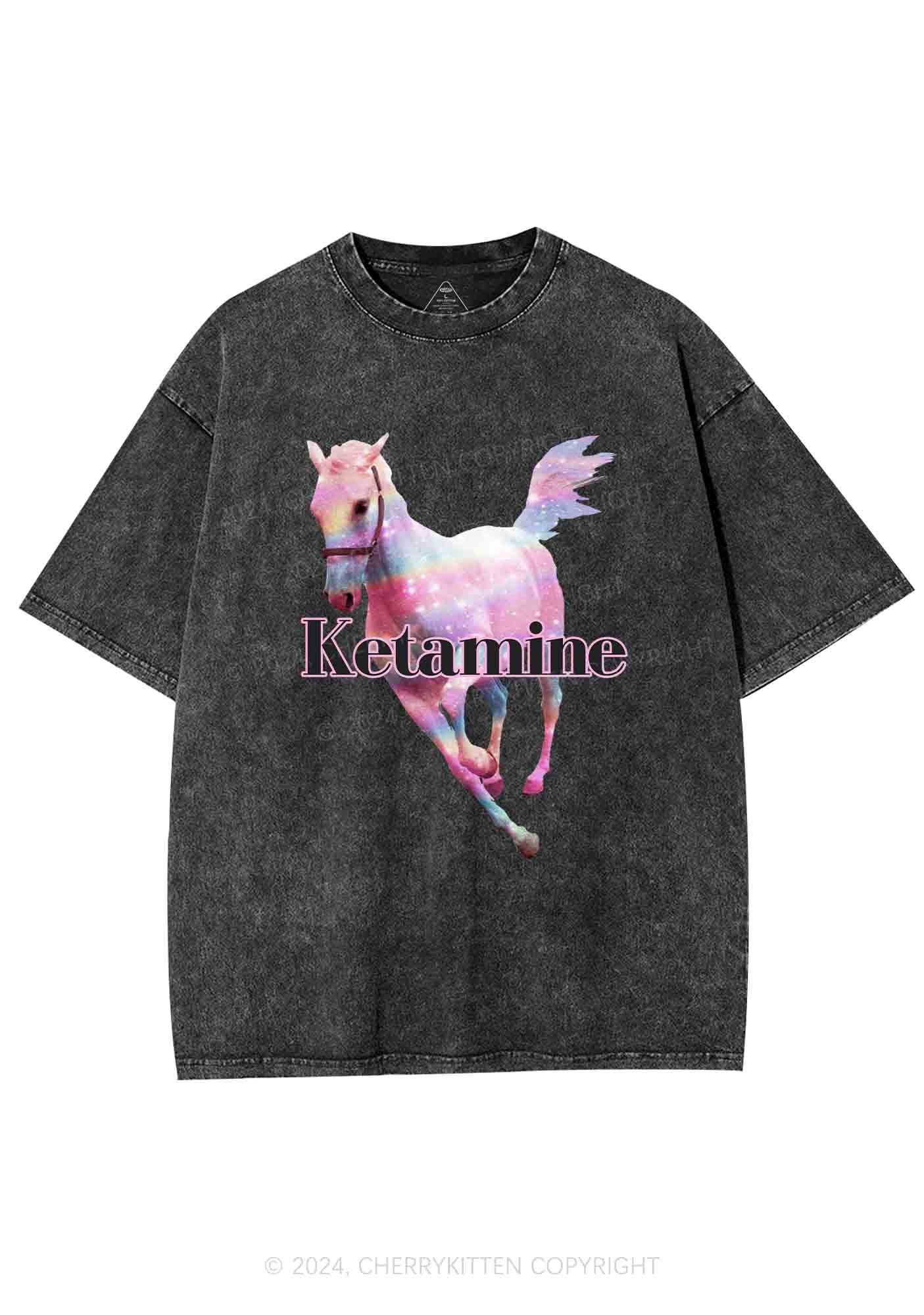 Pink Horse Y2K Washed Tee Cherrykitten