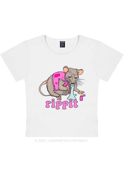 Rippit Rat Y2K Baby Tee Cherrykitten