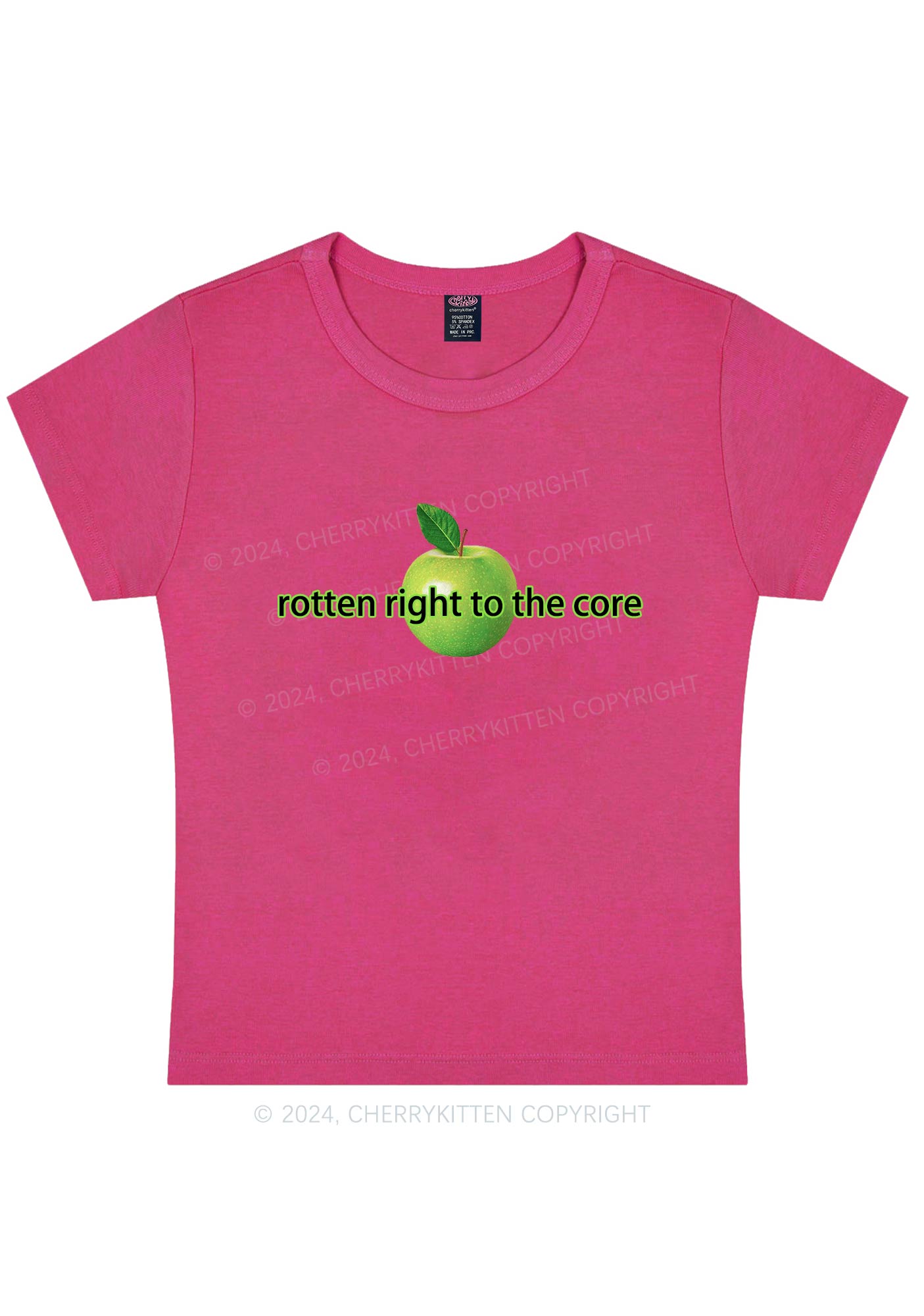 Rotten Right To The Core Y2K Baby Tee Cherrykitten