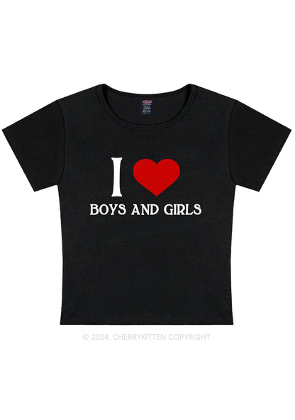 I Love Boys and Girls Y2K Baby Tee Cherrykitten