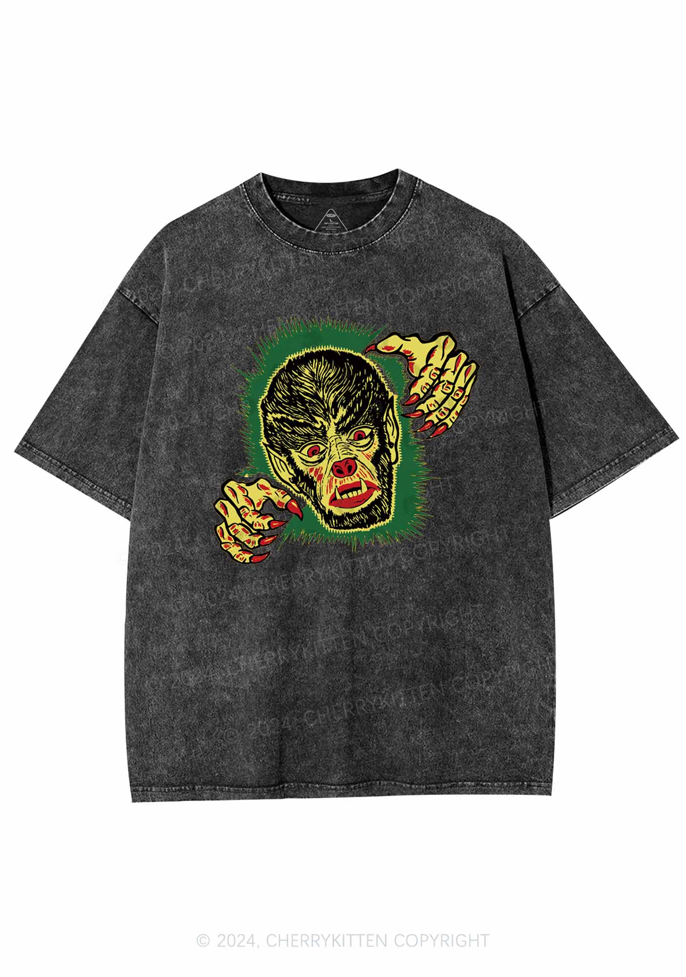 Halloween Wolfman Y2K Washed Tee Cherrykitten