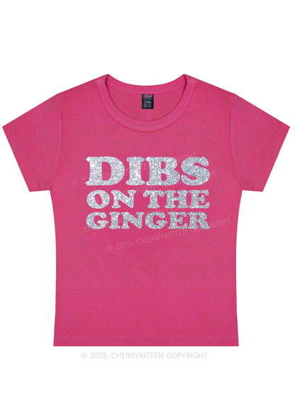 Glitter Dibs On The Ginger St Patricks Y2K Baby Tee Cherrykitten