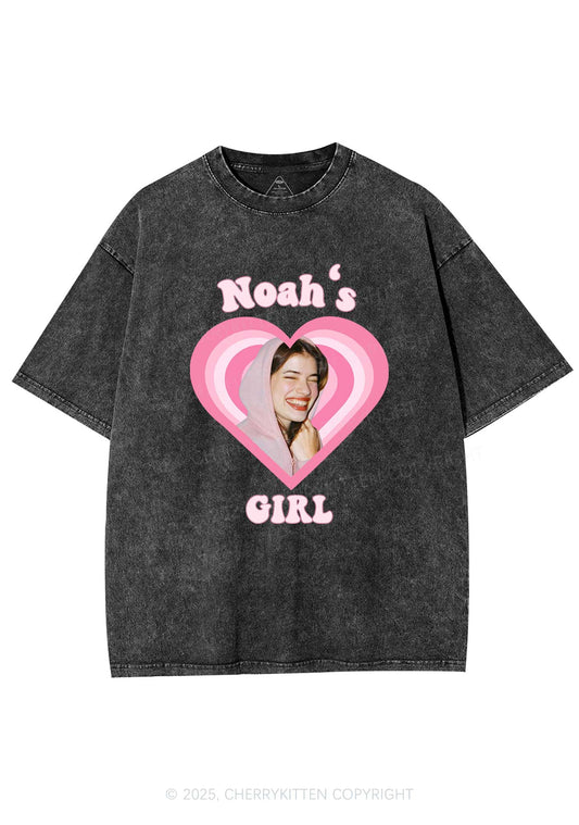 Custom Noahs Girl Photo Y2K Valentine's Day Washed Tee Cherrykitten