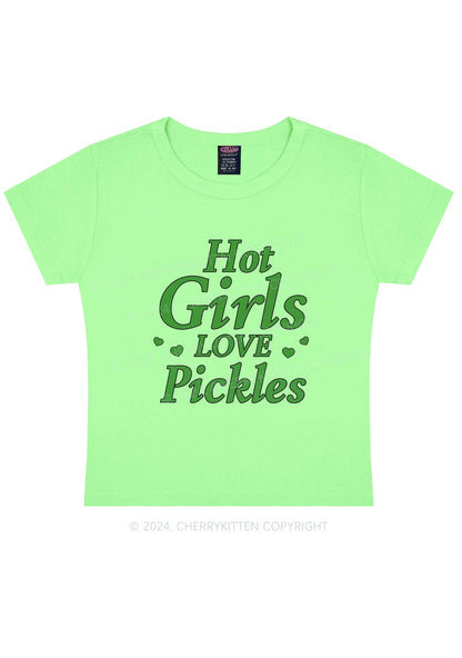 Hot Girls Love Pickles Y2K Baby Tee Cherrykitten