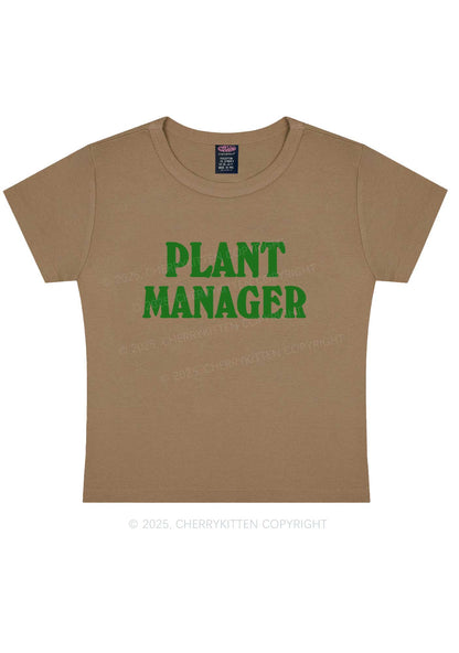 Plant Manager Y2K Baby Tee Cherrykitten