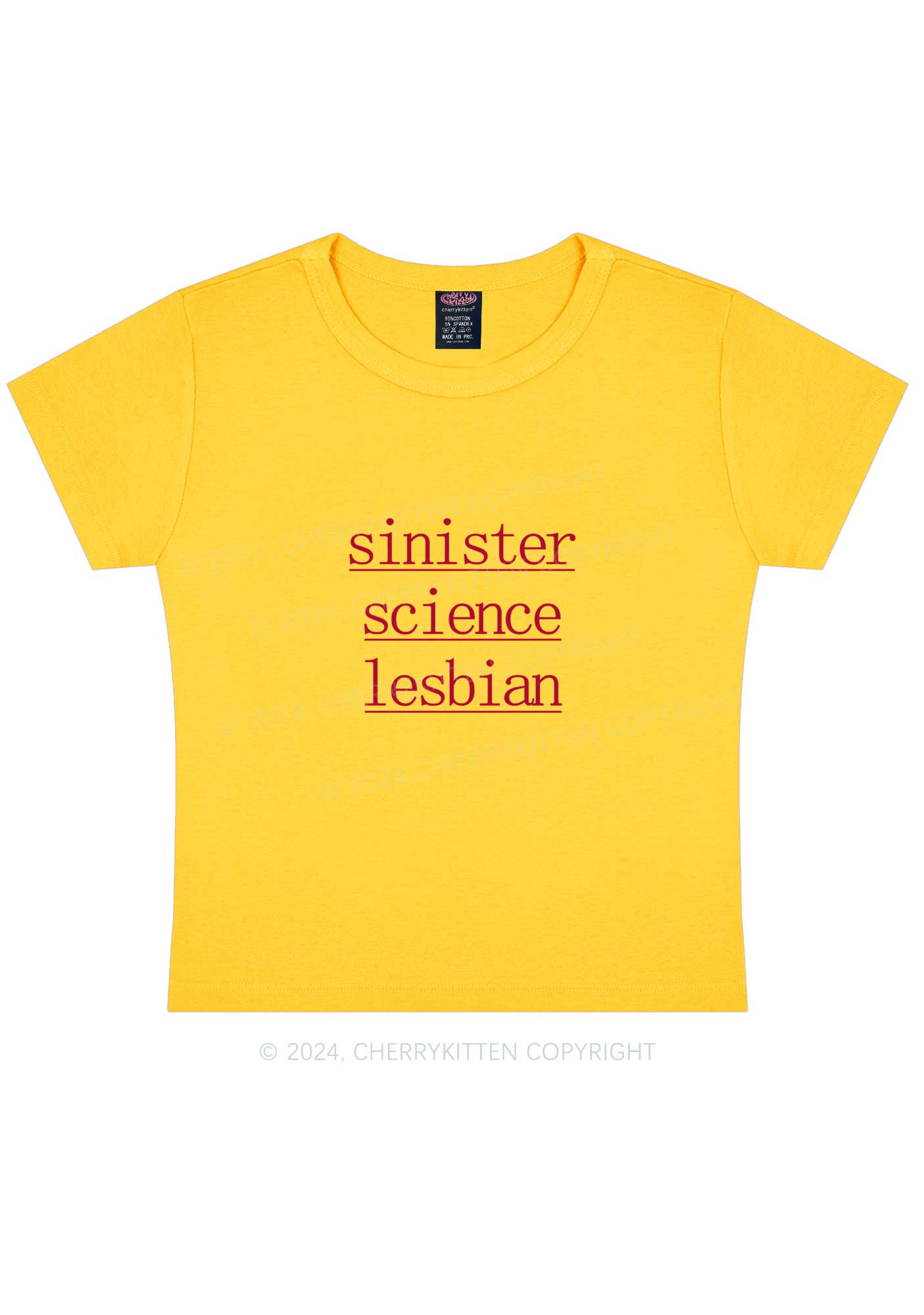 Sinister Science Lesbian Y2K Baby Tee Cherrykitten