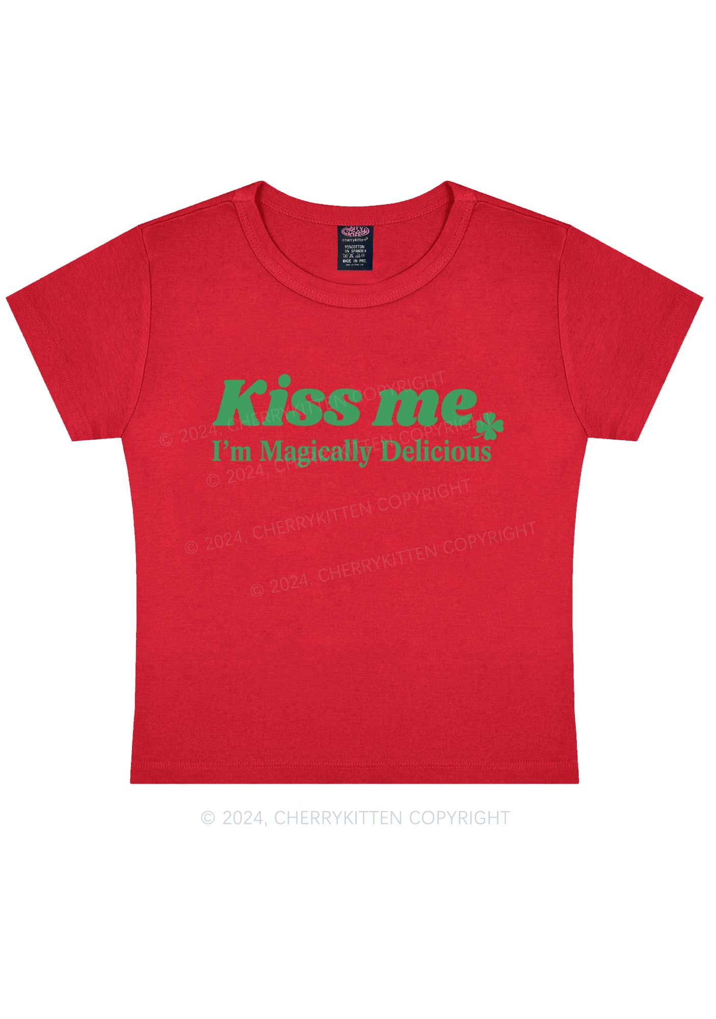 Im Magically Delicious St Patricks Y2K Baby Tee Cherrykitten