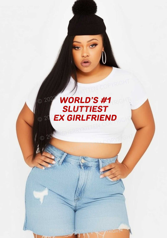 Curvy World's First Slxttiest Ex Girlfriend Y2K Baby Tee Cherrykitten