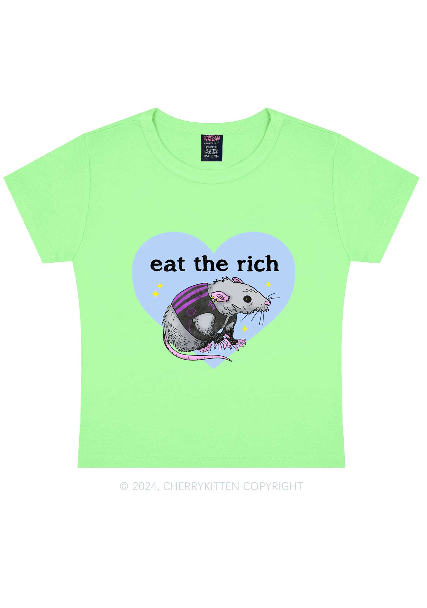 Eat The Rich Rat Y2K Baby Tee Cherrykitten