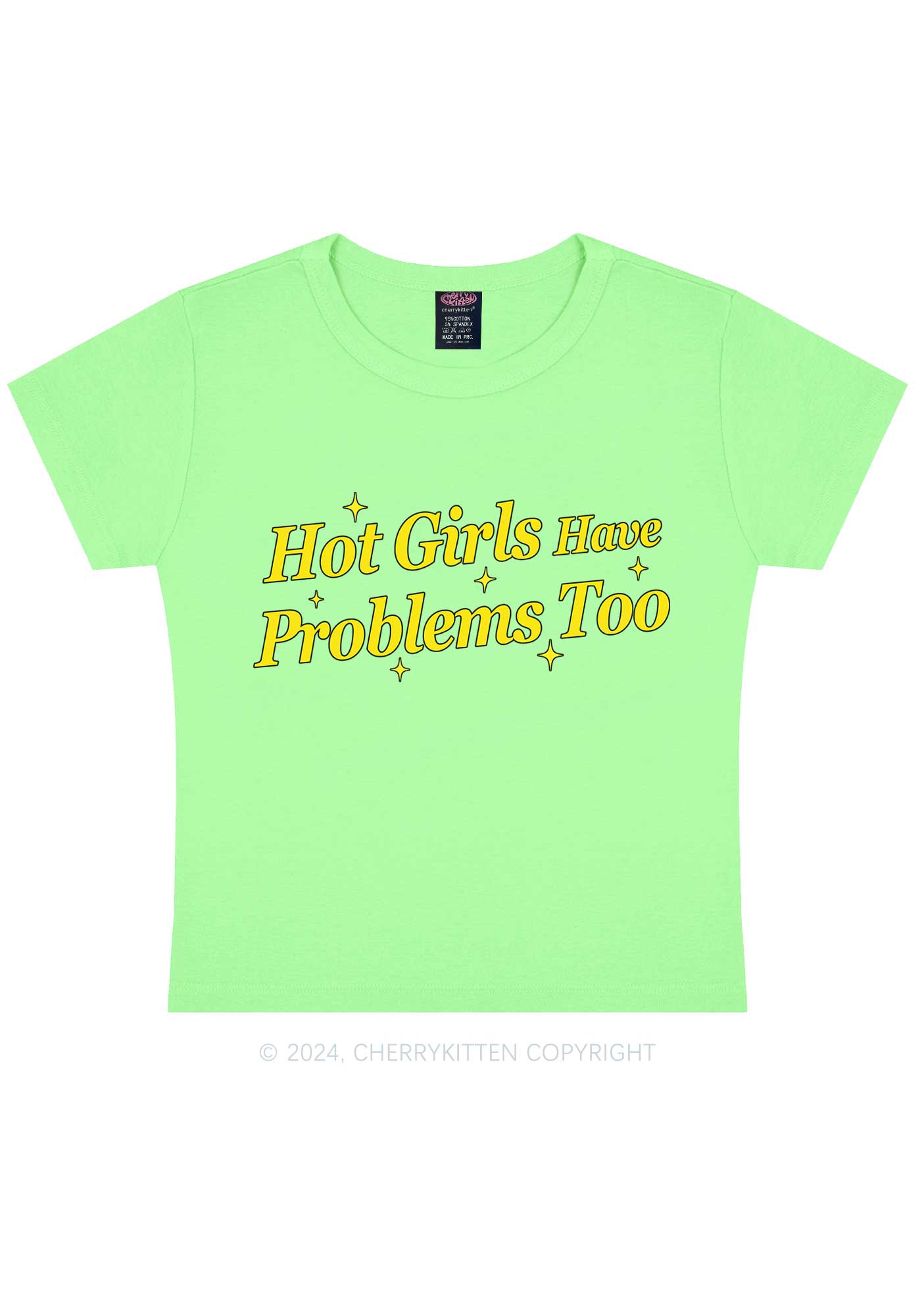 Hot Girls Have Problems Too Y2K Baby Tee Cherrykitten