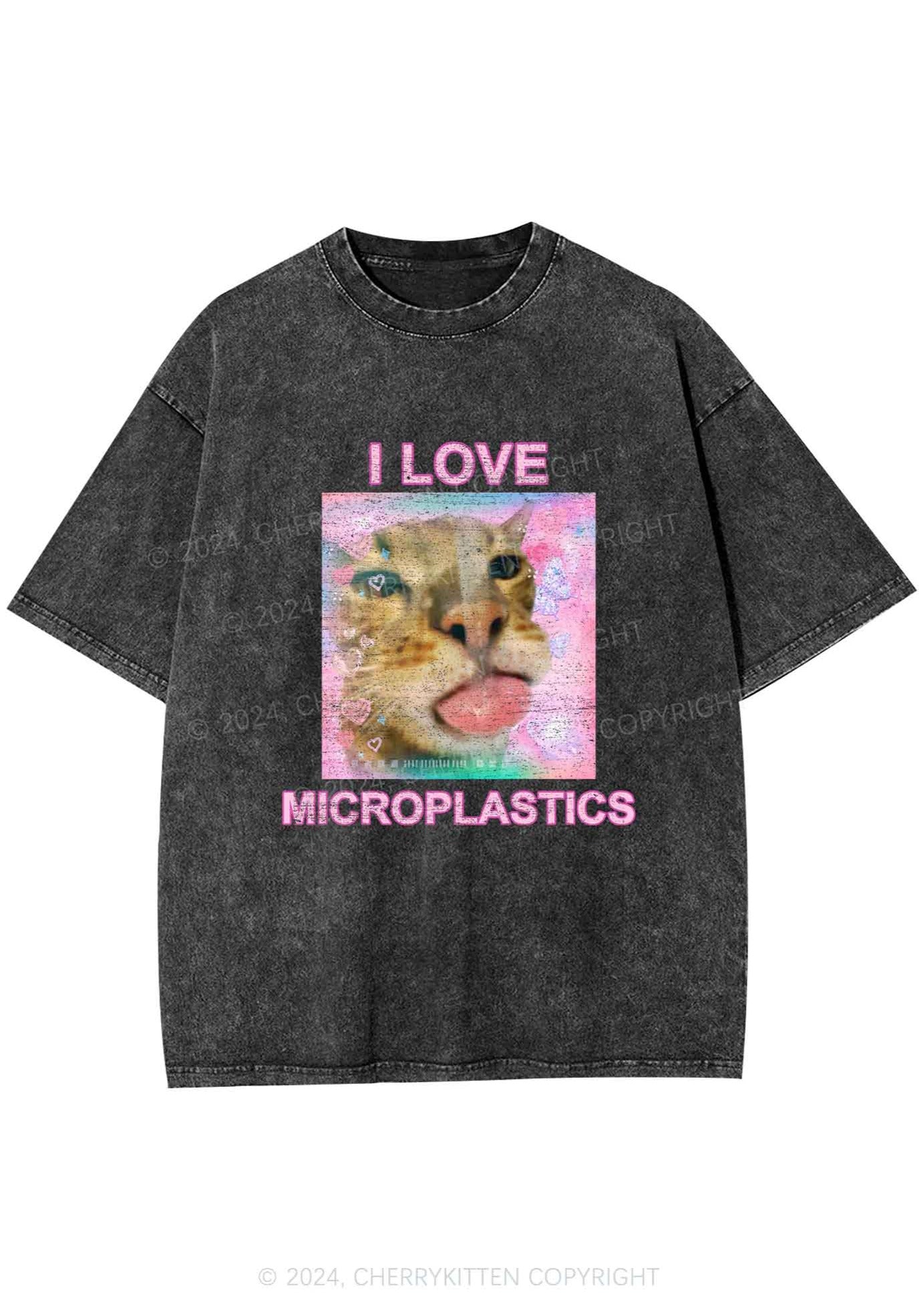 I Love Microplastics Y2K Washed Tee Cherrykitten