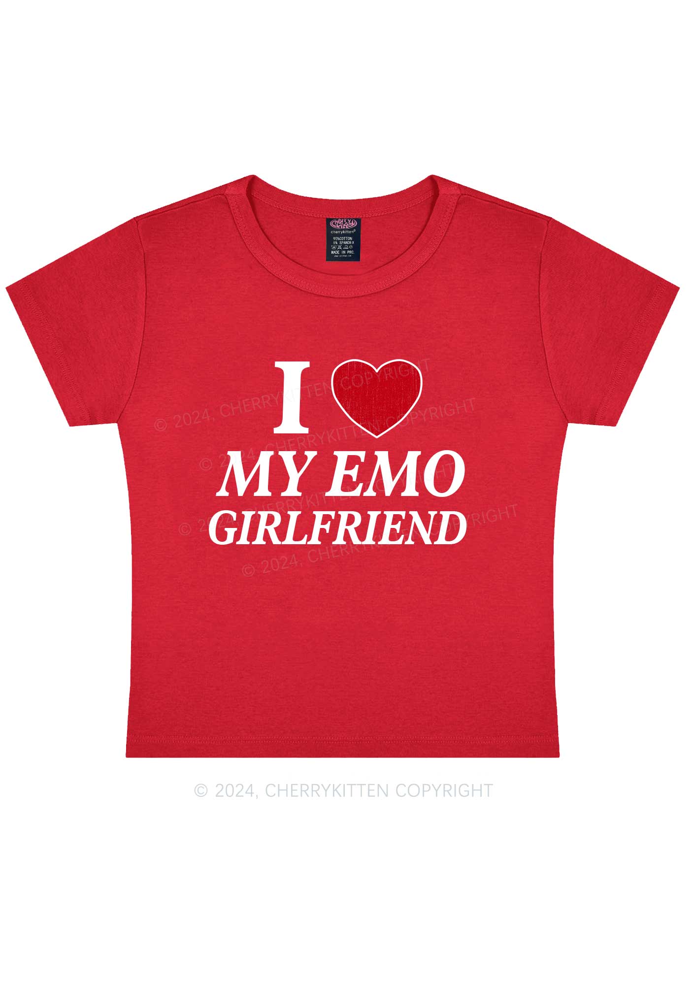 I Love My Emo GF Y2K Valentine's Day Baby Tee Cherrykitten