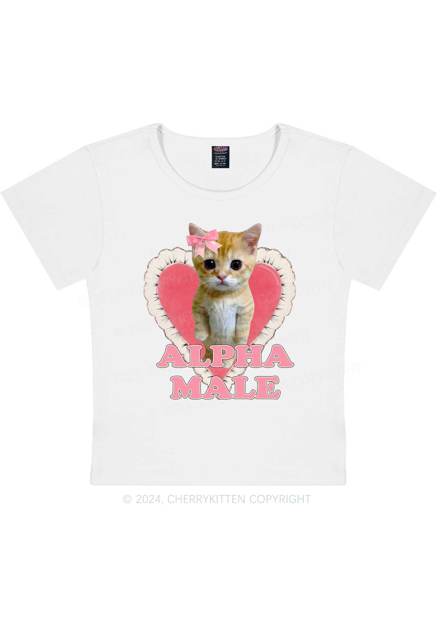 Alpha Male Kitten Y2K Baby Tee Cherrykitten