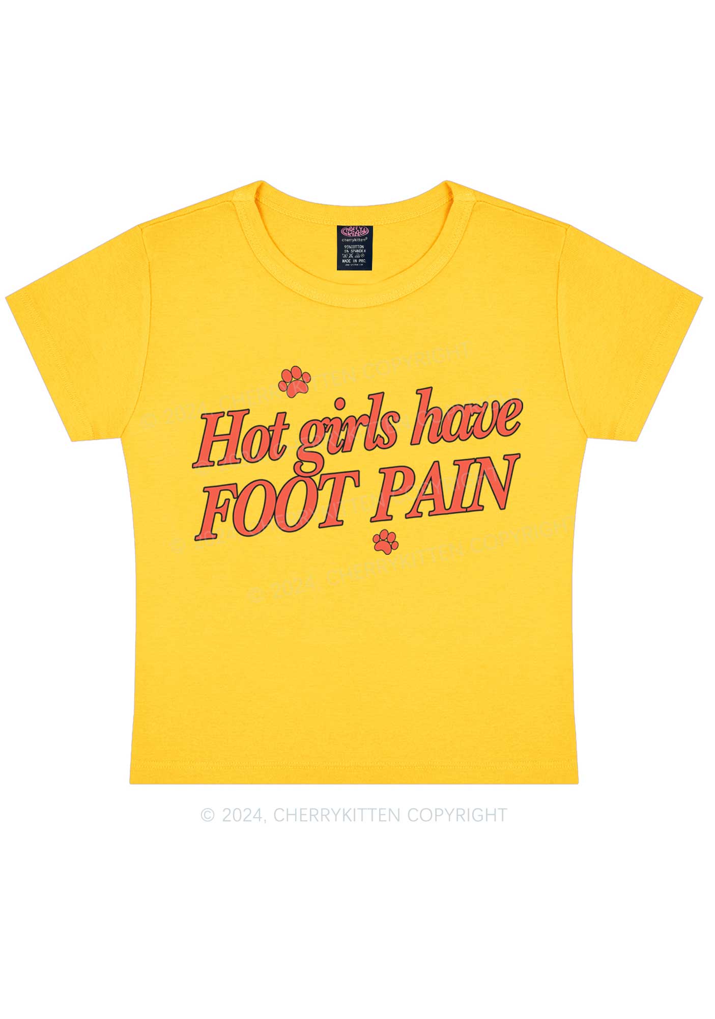 Hot Girls Have Foot Pain Y2K Baby Tee Cherrykitten