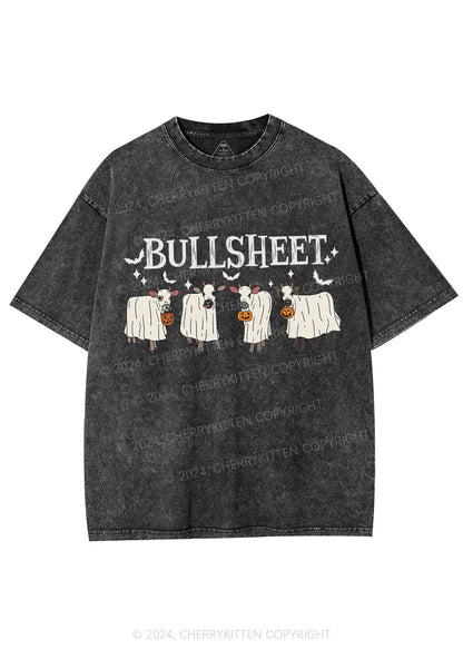 Halloween Bull Sheet Y2K Washed Tee Cherrykitten