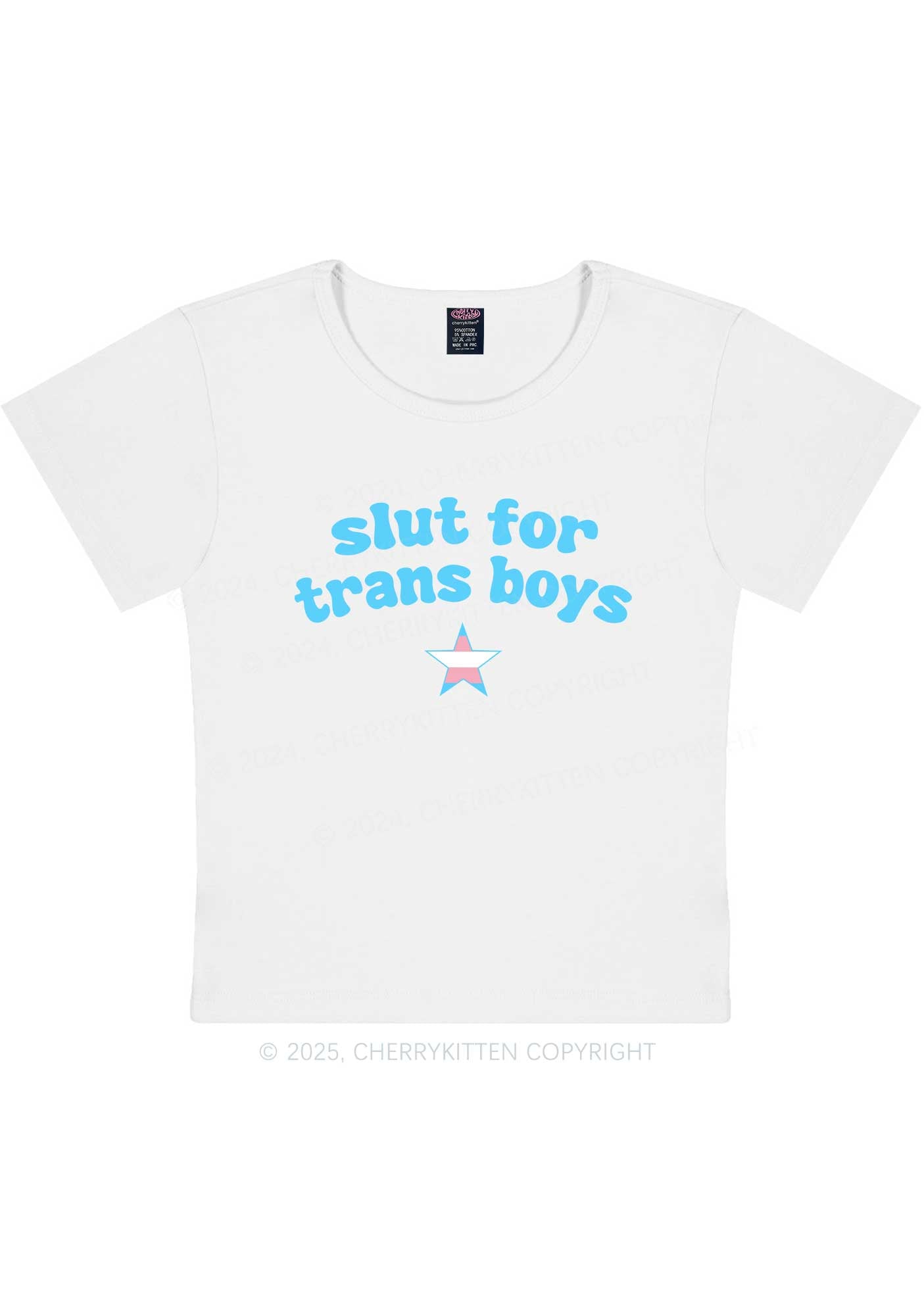 Slxt For Trans Boys Y2K Baby Tee Cherrykitten