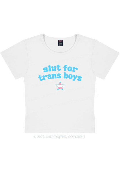 Slxt For Trans Boys Y2K Baby Tee Cherrykitten