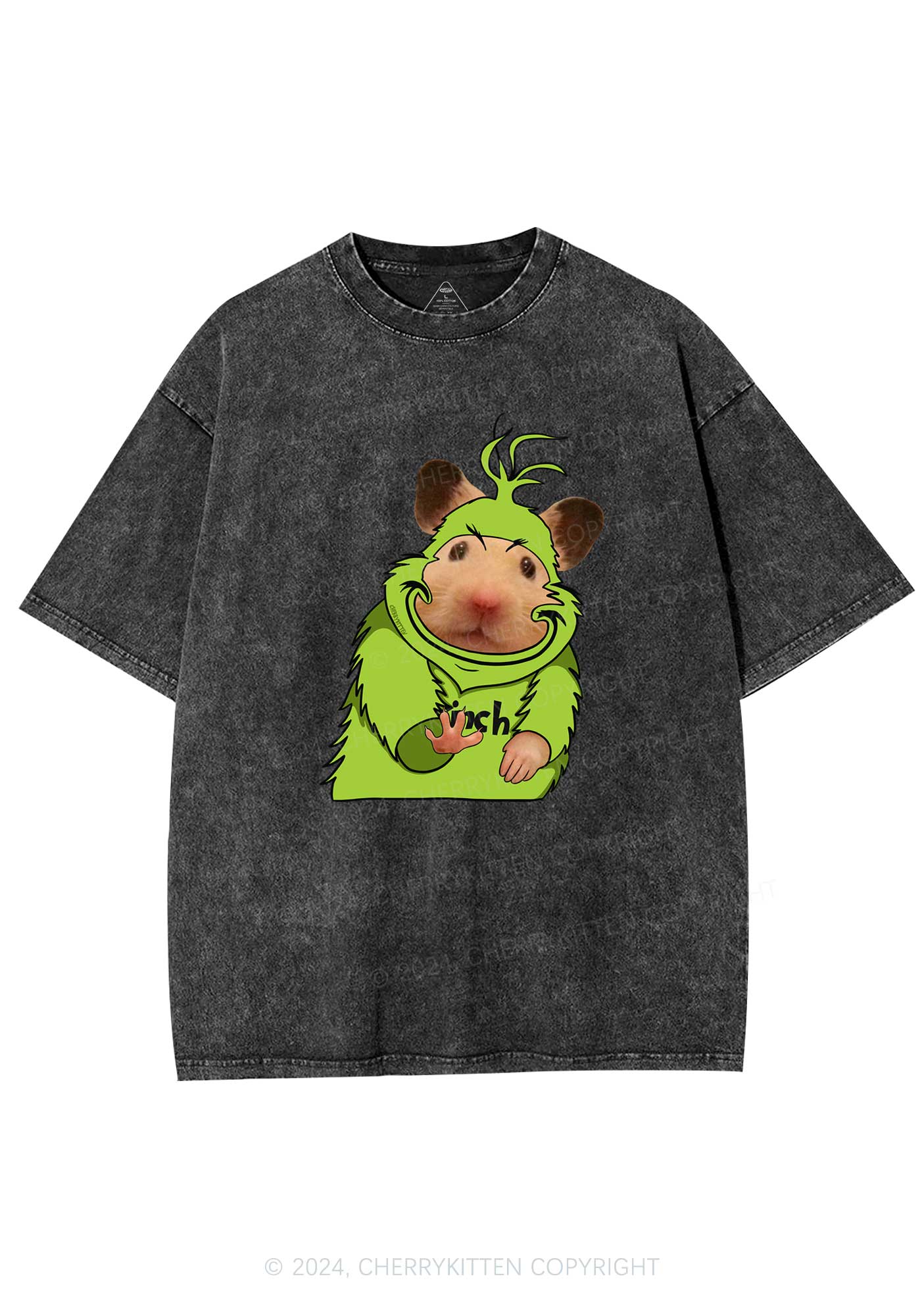 Christmas Green Ratz Y2K Washed Tee Cherrykitten