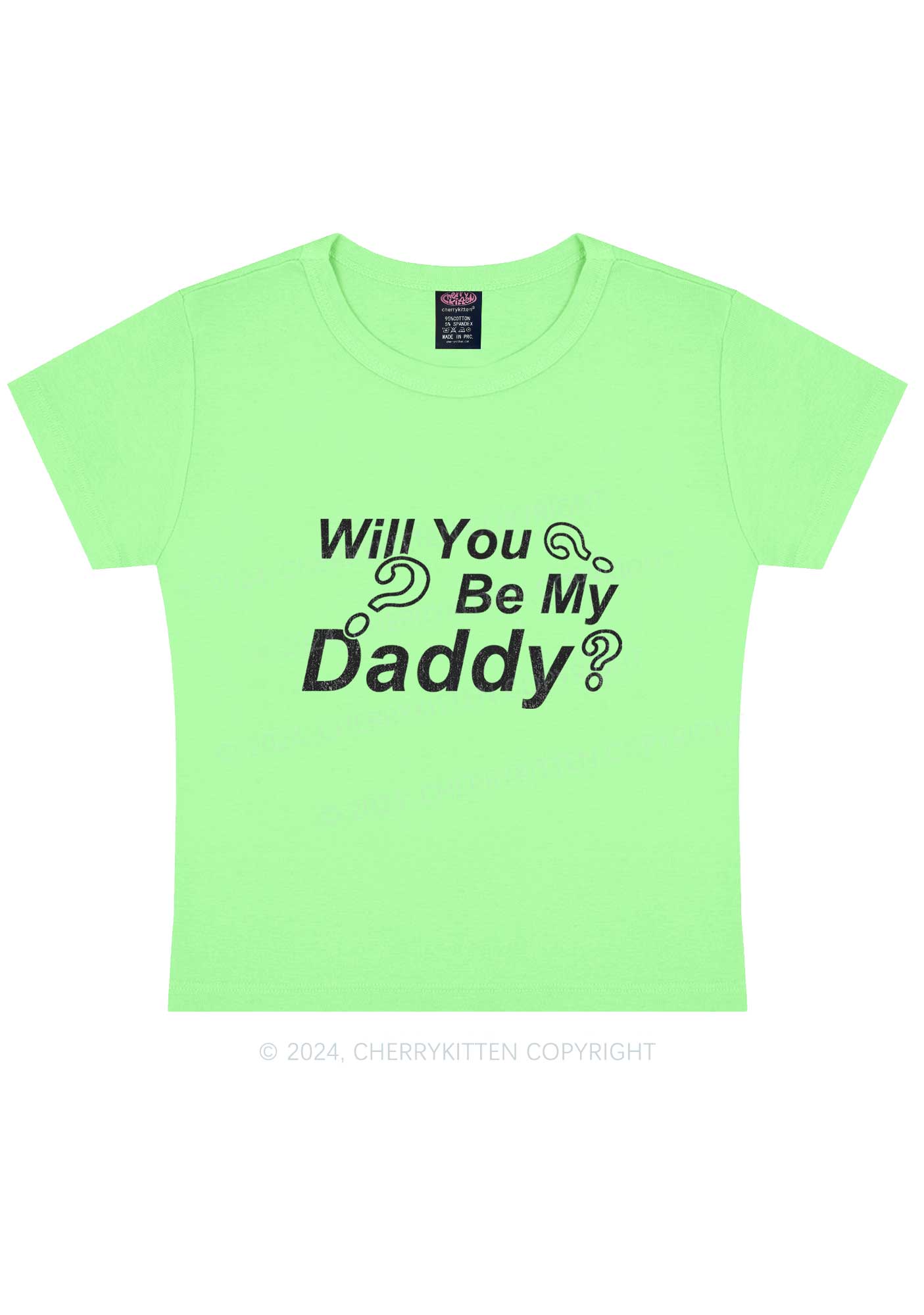 Will You Be My Daddy Y2K Baby Tee Cherrykitten