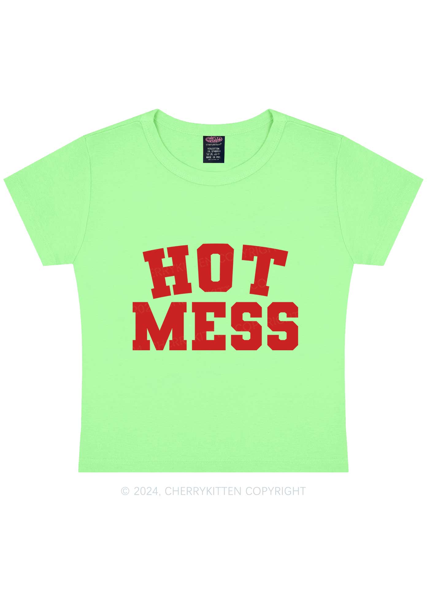 Hot Mess Y2K Baby Tee Cherrykitten