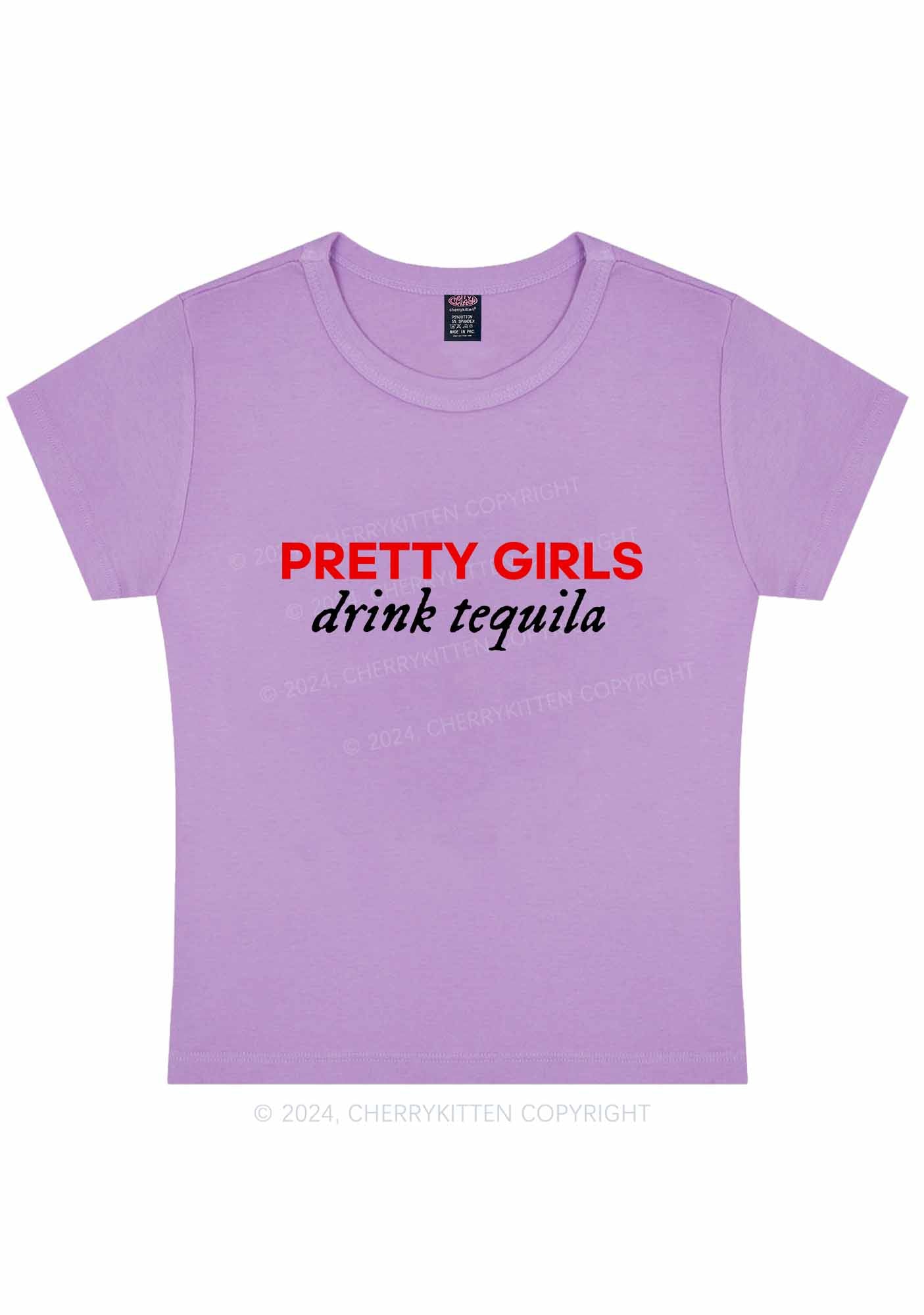 Pretty Girls Drink Tequila Y2K Baby Tee Cherrykitten