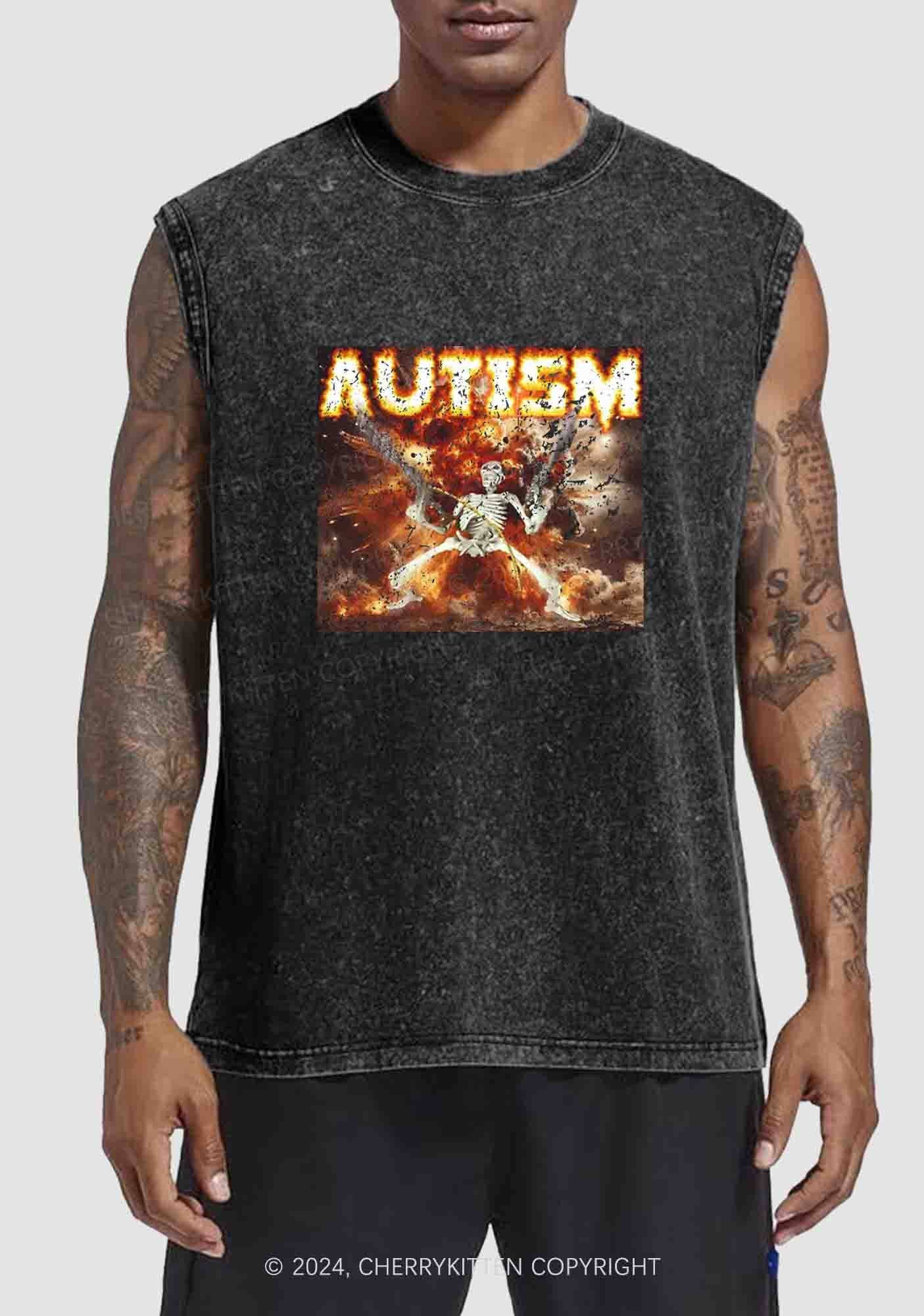 Autism Y2K Washed Tank Cherrykitten