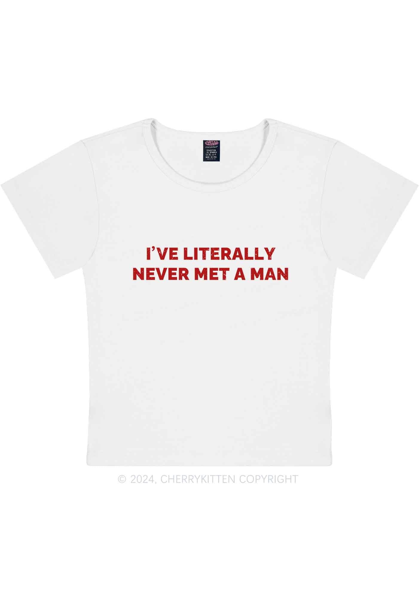 Curvy Never Met A Man Y2K Baby Tee Cherrykitten