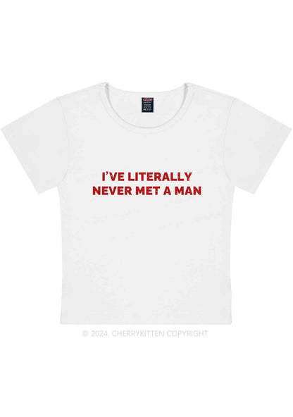 Curvy Never Met A Man Y2K Baby Tee Cherrykitten