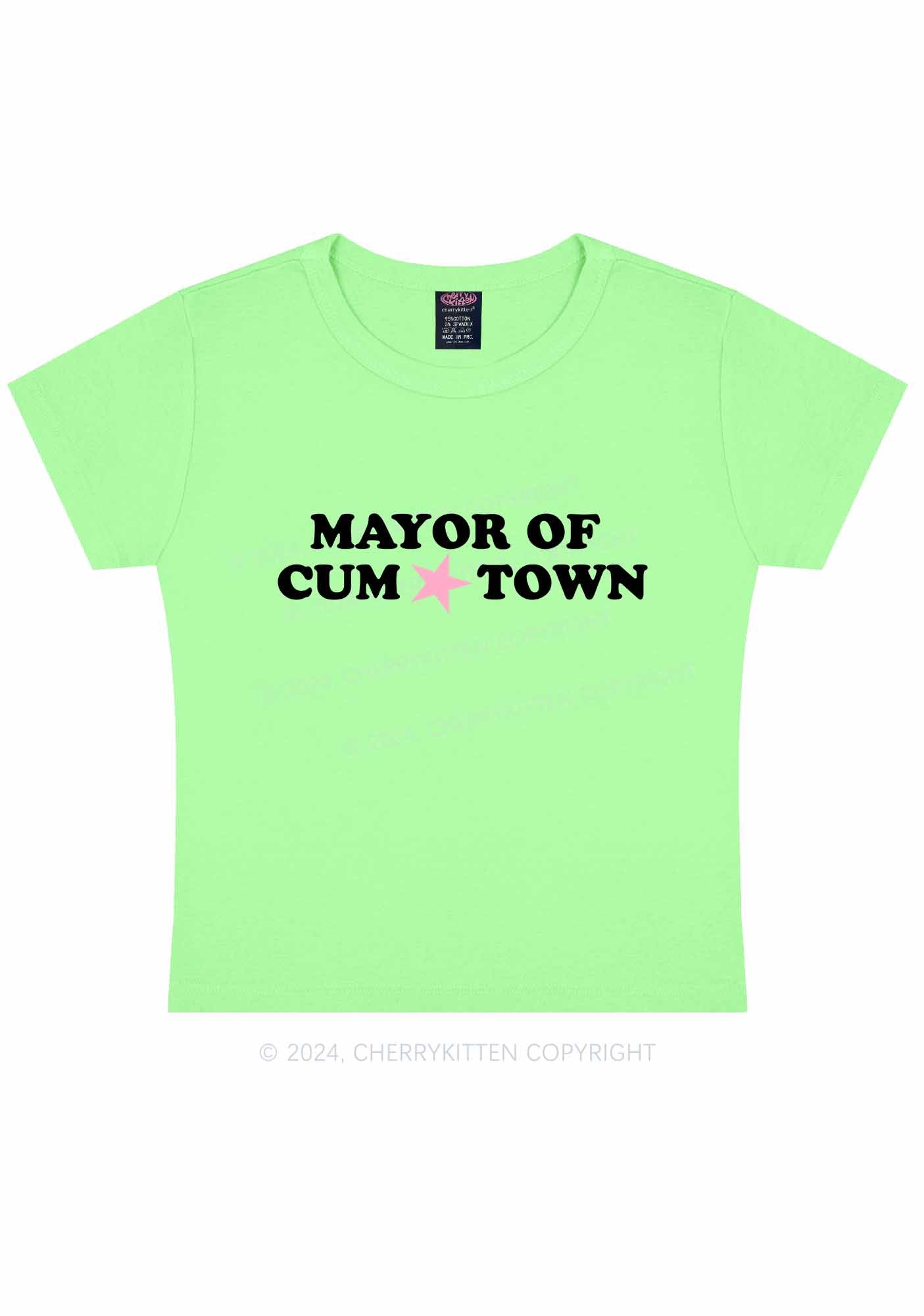 Mayor Of Come Town Y2K Baby Tee Cherrykitten