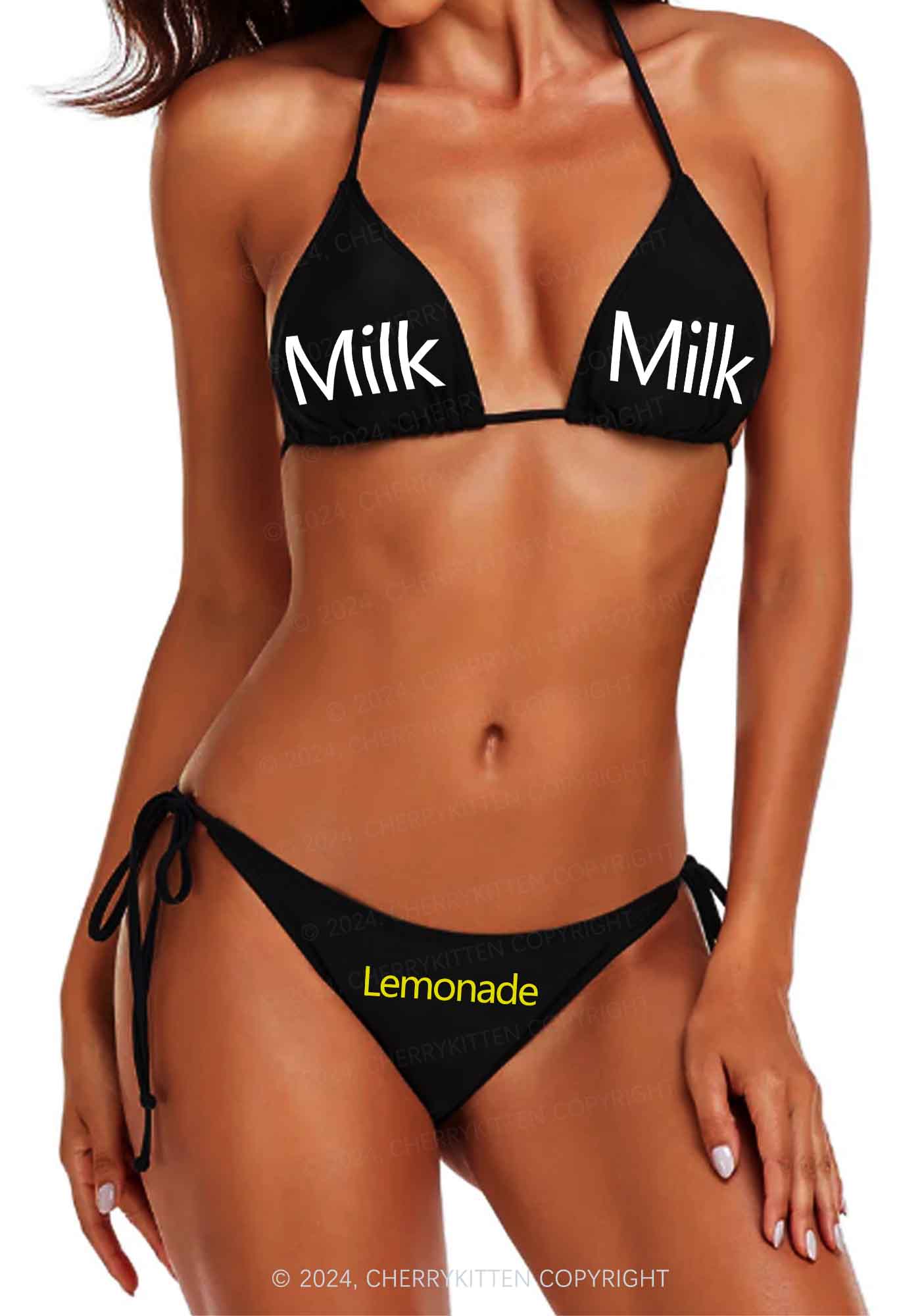 Milk Lemonade Y2K Halter Triangle Bikini Set Cherrykitten