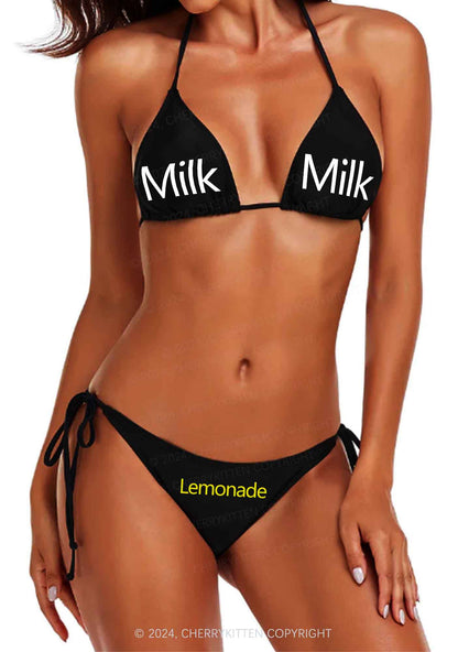 Milk Lemonade Y2K Halter Triangle Bikini Set Cherrykitten