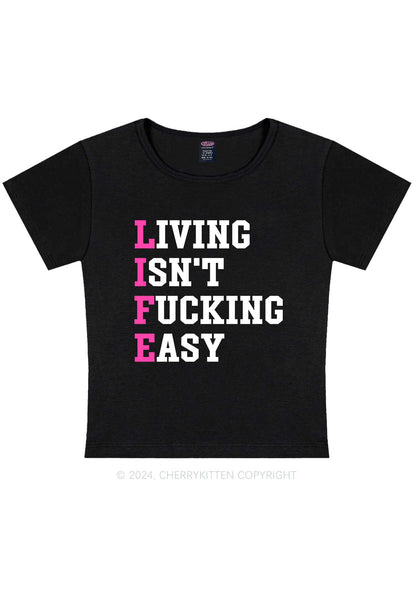 Curvy Life Isn't Easy Y2K Baby Tee Cherrykitten