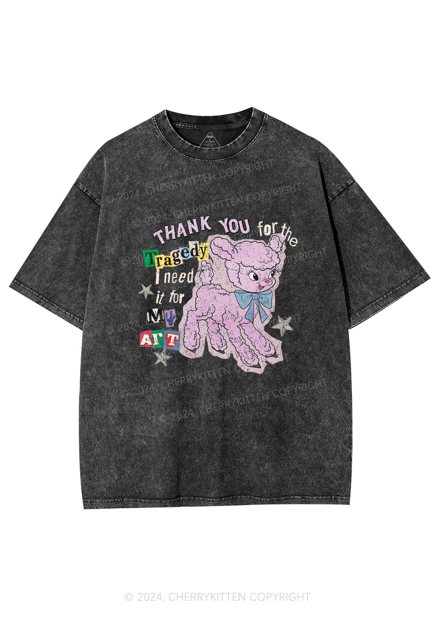 Tragedy Art Y2K Washed Tee Cherrykitten