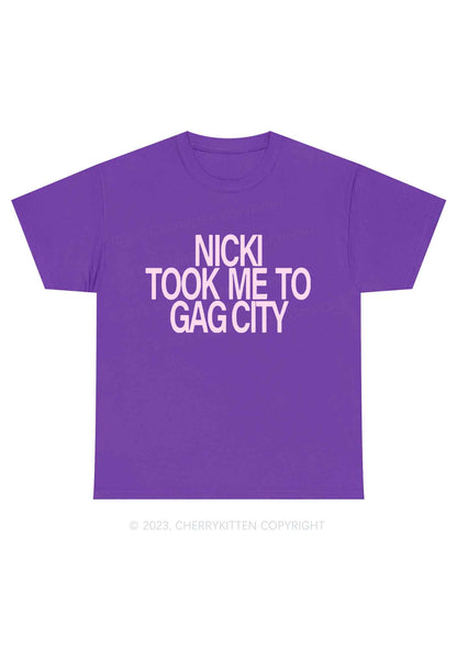 Took Me To Gag City Y2K Chunky Shirt Cherrykitten