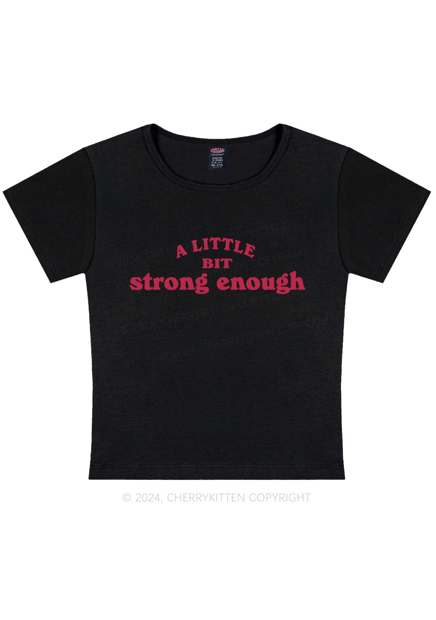 Strong Enough Y2K Baby Tee Cherrykitten