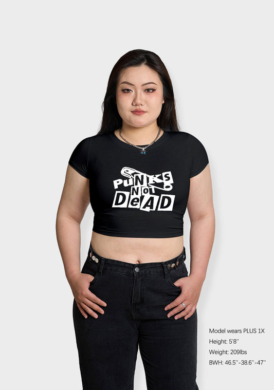 Curvy Punks Not Dead Baby Tee