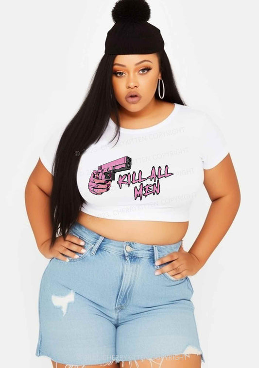 Curvy Kill All Men Y2K Baby Tee Cherrykitten