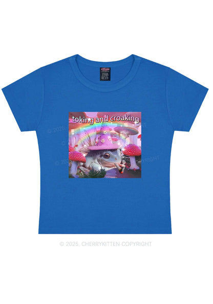 Toking Croaking Frog Y2K Baby Tee Cherrykitten