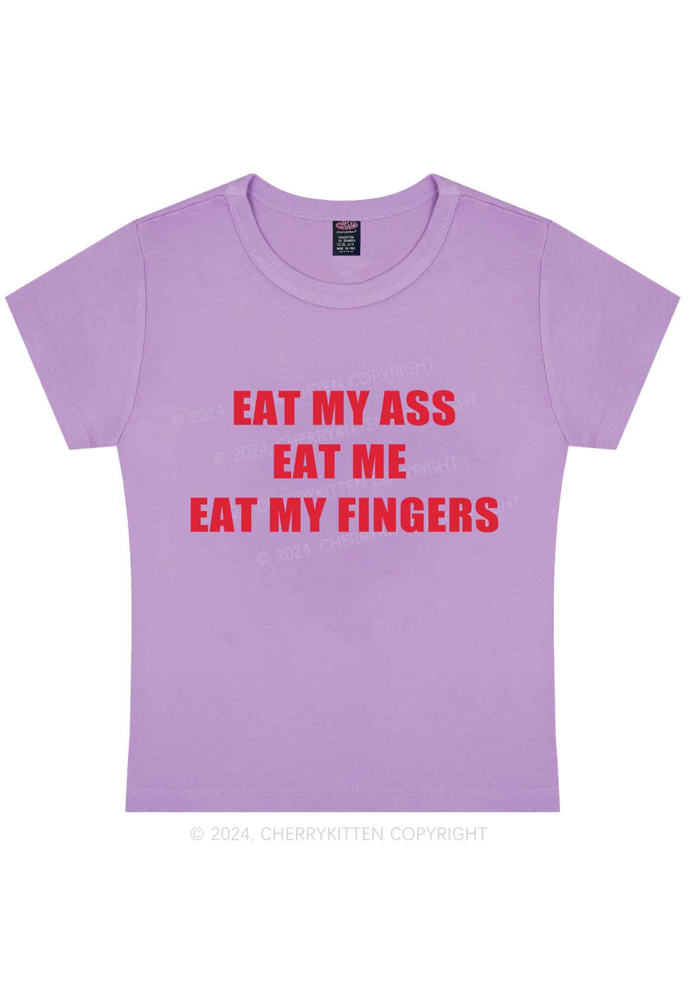 Eat My Fingers Y2K Baby Tee Cherrykitten