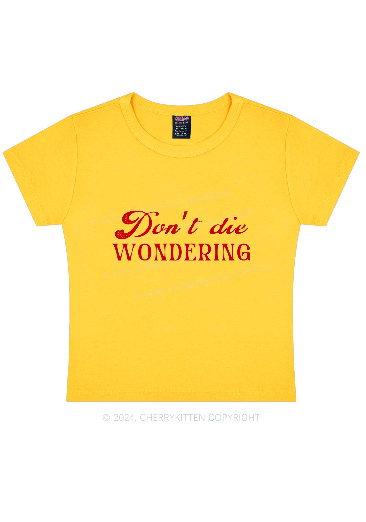 Don't Die Wondering Y2K Baby Tee Cherrykitten