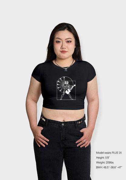 Curvy Vitruvian Man Guitar Baby Tee