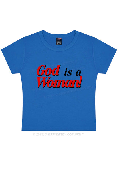 God Is A Woman Y2K Baby Tee Cherrykitten